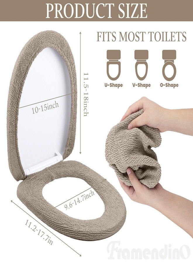 Framendino, Camel Toilet Lid Cover and Toilet Seat Covers Set With Elastic Bottom for Bathroom Decor - Image 2